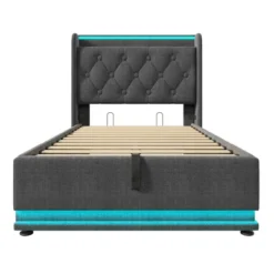 King/Queen/Full/Twin Size Platform Bed, Upholstered Storage Bed Frame With LED Light, USB Ports -ModernLuxe -Luxe Furniture Sale GUEST b1caab71 fcad 4cf3 a1e5 b95aa058f476
