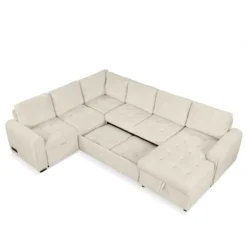 ModernLuxe 107.5" U-Shaped Sectional Sofa Bed with Storage Chaise & Charging Ports -Luxe Furniture Sale GUEST b20009bf db1c 4079 bb86 63eccacb32b3