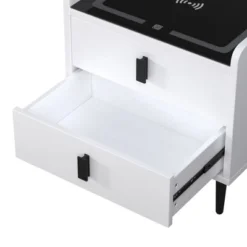 Modern Nightstand With Wireless Charging, USB Port And Adjustable LED Lights, End Table With 2 Drawers-ModernLuxe -Luxe Furniture Sale GUEST b20d5dcd 0792 4f4f 9256 bad335a1b600
