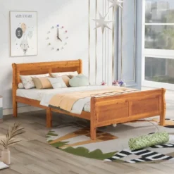 Full Size Wood Platform Bed With Headboard And Wooden Slat Support-ModernLuxe 16 Full Size Wood Platform Bed With Headboard And Wooden Slat Support-ModernLuxe -Luxe Furniture Sale GUEST b2b7d7c2 0b6c 4ee2 9da5 2eb72afb79b9