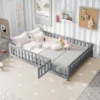 ModernLuxe Full Size Montessori Floor Bed with Safety Fence and Door -Luxe Furniture Sale GUEST b2ec683f 135d 4321 bb1d 3bf0026a34c8