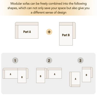 ModernLuxe 112.2"W Minimalist L-Shaped Modular Sofa Set in Chenille 6 ModernLuxe 112.2"W Minimalist L-Shaped Modular Sofa Set in Chenille - Image 4