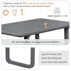 6 PCS Wood Dining Table Set With Retro-Style Table And Upholstered Chairs-ModernLuxe 17 6 PCS Wood Dining Table Set With Retro-Style Table And Upholstered Chairs-ModernLuxe -Luxe Furniture Sale GUEST b4100c38 e01e 4bc1 bce9 c5ac4882a4f1