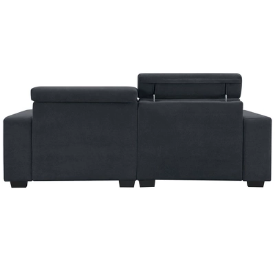 ModernLuxe 87" Velvet 2-Seater Sectional Sofa - Multi-Angle Adjustable Headrests 9 ModernLuxe 87" Velvet 2-Seater Sectional Sofa - Multi-Angle Adjustable Headrests - Image 7