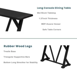 5 PCS Counter Height Wood Dining Table Set, Console Table With Trestle Legs And 4 Stools-ModernLuxe -Luxe Furniture Sale GUEST b44eeac3 5d4f 429c 9988 80dadc87b30a