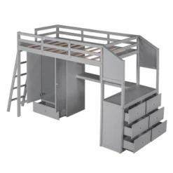ModernLuxe Twin Size Loft Bed with Wardrobe, Integrated Desk, and 7 Drawers -Luxe Furniture Sale GUEST b491be01 c4f6 4449 a95c e87999b37070