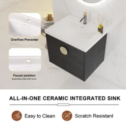 Bathroom Vanity With Sink And Soft Close Door For Small Bathrooms, Black - ModernLuxe -Luxe Furniture Sale GUEST b500502a 42a0 40b4 a3cd 804f355e2053