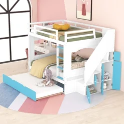 ModernLuxe Full Over Full Bunk Bed with Trundle, Storage Stairs, and Ladder -Luxe Furniture Sale GUEST b522b930 ba80 436c 8ecc 7831bebad229