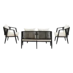 ModernLuxe 4-Piece Outdoor Patio Conversation Set with Rope Woven Chairs -Luxe Furniture Sale GUEST b735c376 d829 41b9 9f12 cd8225c2bc41