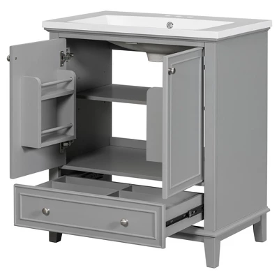 30"W Bathroom Vanity With Sink, Bathroom Cabinet With Doors And Drawer 4S - ModernLuxe 13 30"W Bathroom Vanity With Sink, Bathroom Cabinet With Doors And Drawer 4S - ModernLuxe - Image 11