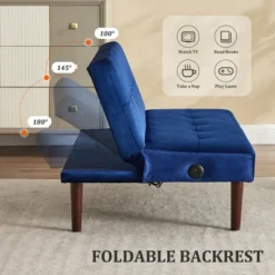 ModernLuxe Low Profile Convertible Sofa Bed - Adjustable Recliner with Charging Port