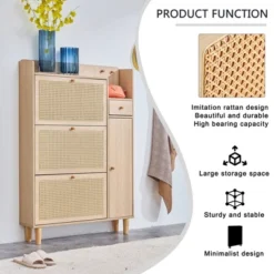 Modern Simple Rattan Shoe Cabinet With 4 Drawers And 1 Door, Natural - ModernLuxe 14 Modern Simple Rattan Shoe Cabinet With 4 Drawers And 1 Door, Natural - ModernLuxe -Luxe Furniture Sale GUEST b7d81685 a530 4509 b673 3dc768d645e2