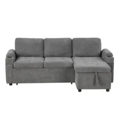 ModernLux 84" L-Shaped Convertible Sectional Sofa Bed with Storage and USB Ports -Luxe Furniture Sale GUEST b837bc2c bc99 4b06 9204 2ac5f9388780