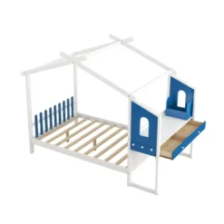 Full Size Platform Bed With Built-in Desk, Two Drawers And Individual Pen Storage - ModernLuxe -Luxe Furniture Sale GUEST b8c390b5 67c1 42e1 aabf 84ceefdafbf0