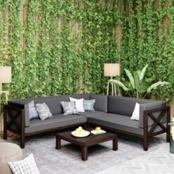 Outdoor Wooden Patio 4-Piece Sectional Sofa Set With Cushions And Table - ModernLuxe 29 Outdoor Wooden Patio 4-Piece Sectional Sofa Set With Cushions And Table - ModernLuxe -Luxe Furniture Sale GUEST b8d6bb57 71ed 4cde af1b 5a6b2db870ed