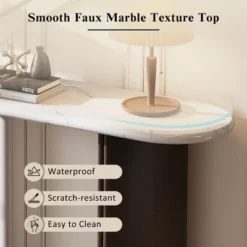 ModernLuxe 53.9" Modern Entryway Console Table with Oval Marble-Style Top and Solid Wood Curved Legs 15 ModernLuxe 53.9" Modern Entryway Console Table with Oval Marble-Style Top and Solid Wood Curved Legs -Luxe Furniture Sale GUEST b9273254 c05b 4ae7 a5b6 f6a3b4187433