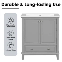 30"W Bathroom Vanity With Sink, Bathroom Cabinet With Doors And Drawer 4S - ModernLuxe 19 30"W Bathroom Vanity With Sink, Bathroom Cabinet With Doors And Drawer 4S - ModernLuxe -Luxe Furniture Sale GUEST b9e7fa3b 2e55 46e2 8db1 d371193df12c