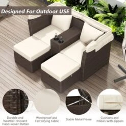ModernLuxe 2-Seater Outdoor Rattan Daybed with Foldable Sunshade Canopy 16 ModernLuxe 2-Seater Outdoor Rattan Daybed with Foldable Sunshade Canopy -Luxe Furniture Sale GUEST bb26d605 d19b 4e42 ac24 9f500f04e3e5