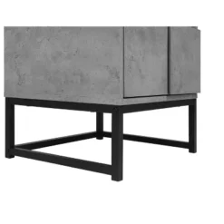 Modern Nightstand With Geometric Elements, Bedside Table With 2 Drawers, Cement Gray-ModernLuxe -Luxe Furniture Sale GUEST bc18bf1c 9fea 4b12 a735 9d32644f56e8