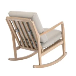 Solid Wood Rocking Chair Upholstered In Linen Fabric, Beige - ModernLuxe 15 Solid Wood Rocking Chair Upholstered In Linen Fabric, Beige - ModernLuxe -Luxe Furniture Sale GUEST bc236ef2 9233 4885 abb4 9a65c0fa4c91