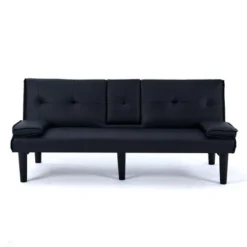 67" Loveseat Folding Sofa Bed With Adjustable Backrest & Cup Holders, Convertible Futon Sofa Couch - ModernLuxe -Luxe Furniture Sale GUEST bc8aacb4 083f 4f15 96b6 8bf6753e10ec
