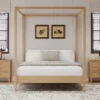 Queen/King Size Four Poster Platform Bed, Solid Wood Canopy Bed Frame, No Box Spring Needed - ModernLuxe -Luxe Furniture Sale GUEST bd39b7a7 f101 4b80 9f8b 22f49cac0174