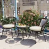 3-PCS Patio Conversation Set Outdoor Leisure Set Furniture Set With 2 Rattan Chairs & Glass Round Table For Patios, Balconies, Courtyard -ModernLuxe -Luxe Furniture Sale GUEST be94f392 2ee7 4c08 b2b5 d76aca9fc6f3
