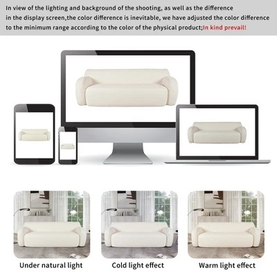 ModernLuxe 85.8" Minimalist Curved Upholstered 3-Seat Sofa 5 ModernLuxe 85.8" Minimalist Curved Upholstered 3-Seat Sofa - Image 3