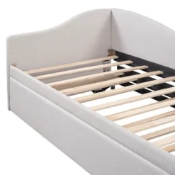 Twin To King Size Daybed, Upholstered Platform Bed Frame With Twin Trundle Bed -ModernLuxe -Luxe Furniture Sale GUEST bf3b64d5 de67 4175 895c a67d361d17b5