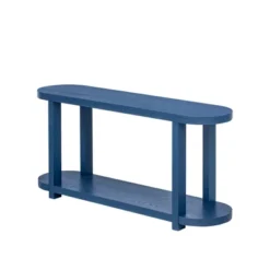 63"W Console Table Entryway Table Accent Table With Streamlined Desktop Design, Navy Blue/Black/Natural-ModernLuxe -Luxe Furniture Sale GUEST bf4111f3 0756 4e47 87a1 ca0441f076a8