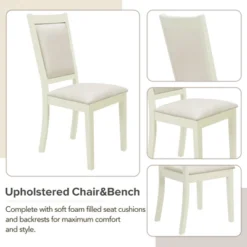 ModernLuxe 6-Piece Solid Wood Dining Set with Upholstered Chairs and Bench 19 ModernLuxe 6-Piece Solid Wood Dining Set with Upholstered Chairs and Bench -Luxe Furniture Sale GUEST bfc210ff c7eb 4d3d 86b5 e2d0638d0b8b