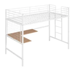 Twin Metal Loft Bed With Desk And Metal Grid - ModernLuxe -Luxe Furniture Sale GUEST bfee2b53 96a8 4f4b be2a e9ff31abc8cb