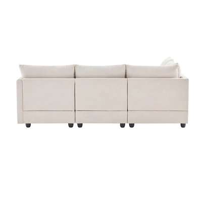 ModernLuxe 89" Modern L-Shaped 5-Seat Sectional Sofa with Convertible Ottoman 9 ModernLuxe 89" Modern L-Shaped 5-Seat Sectional Sofa with Convertible Ottoman - Image 7