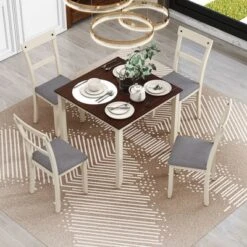 ModernLuxe Classic 5-Piece Dining Table Set with 4 Upholstered Chairs -Luxe Furniture Sale GUEST c103e7aa aeb8 495a a3a2 301d7a881398 1