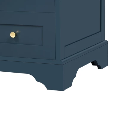 30'' Modern Bathroom Vanity With Ceramic Sink, Freestanding Storage Cabinet With Soft Close Doors, Drawer & Gold Handles, Blue - ModernLuxe 15 30'' Modern Bathroom Vanity With Ceramic Sink, Freestanding Storage Cabinet With Soft Close Doors, Drawer & Gold Handles, Blue - ModernLuxe - Image 13