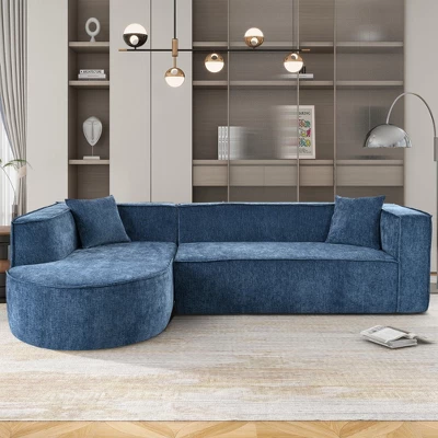 ModernLuxe 109" Upholstered Chenille Sectional Sofa with Curved Lounge 3 ModernLuxe 109" Upholstered Chenille Sectional Sofa with Curved Lounge