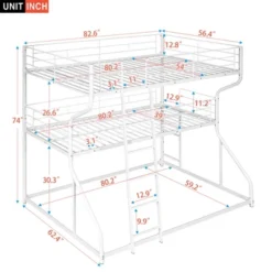 ModernLuxe Metal Triple Bunk Bed with Ladder - Full XL, Twin XL & Queen Sizes 13 ModernLuxe Metal Triple Bunk Bed with Ladder - Full XL, Twin XL & Queen Sizes -Luxe Furniture Sale GUEST c3954769 5ab5 46b8 98cf 00e34cf316ff