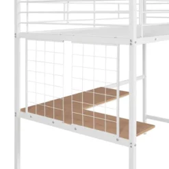 Twin Metal Loft Bed With Desk And Metal Grid - ModernLuxe -Luxe Furniture Sale GUEST c3b924c9 c7ed 4b39 8a8d 1d4491bd3332