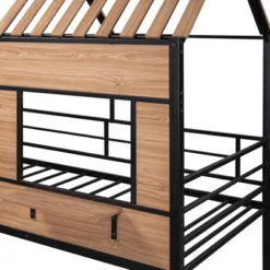 ModernLuxe Twin Size Metal Loft Bed with Playhouse Roof and Windows -Luxe Furniture Sale GUEST c470a178 b670 4dc6 b7f5 d72e5b676ae2