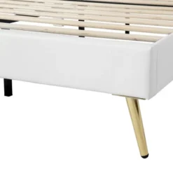 Queen/Full Size Upholstered Platform Bed Frame With LED Lights, Princess Bed With Crown Headboard-ModernLuxe 25 Queen/Full Size Upholstered Platform Bed Frame With LED Lights, Princess Bed With Crown Headboard-ModernLuxe -Luxe Furniture Sale GUEST c4f6917f 7d97 40f7 801d 9202bb7082dc