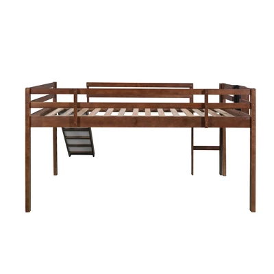 ModernLuxe Full Size Wooden Loft Bed with Slide, Convertible Ladder, and Chalkboard 9 ModernLuxe Full Size Wooden Loft Bed with Slide, Convertible Ladder, and Chalkboard - Image 7