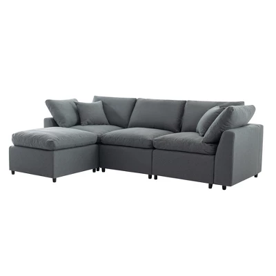 104" L-Shaped Modular Sofa With Reversible Chaise, Down Filled Upholstery Convertible Sectional Couch 4L - ModernLuxe 5 104" L-Shaped Modular Sofa With Reversible Chaise, Down Filled Upholstery Convertible Sectional Couch 4L - ModernLuxe - Image 3