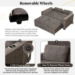 ModernLuxe 61.42" Velvet Pull-Out Sleeper Sofa Bed with Dual USB Ports 19 ModernLuxe 61.42" Velvet Pull-Out Sleeper Sofa Bed with Dual USB Ports -Luxe Furniture Sale GUEST c7063251 4e46 4bfb 8996 f60598d1fac3