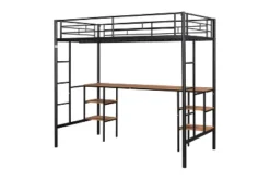 ModernLuxe Metal Twin Size Low Loft Bed with Integrated Desk and Storage Shelves 15 ModernLuxe Metal Twin Size Low Loft Bed with Integrated Desk and Storage Shelves -Luxe Furniture Sale GUEST c7f5522b e28b 40ab 9ff6 0eeebcacdaaa