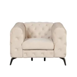 ModernLuxe Modern Velvet Upholstered Accent Sofa Chair with Button Tufted Back -Luxe Furniture Sale GUEST c93993e8 24f1 45ee 935f 022a30018abd