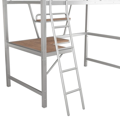 ModernLuxe Twin Size Metal Loft Bed with Built-in Desk and Shelves 10 ModernLuxe Twin Size Metal Loft Bed with Built-in Desk and Shelves - Image 8