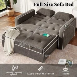 ModernLuxe 61.42" Velvet Pull-Out Sleeper Sofa Bed with Dual USB Ports 17 ModernLuxe 61.42" Velvet Pull-Out Sleeper Sofa Bed with Dual USB Ports -Luxe Furniture Sale GUEST ca6705ed 8cf0 49f5 965b c7f7d1aeb5fc