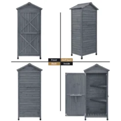 ModernLuxe Fir Wood Outdoor Storage Shed with Folding Workstation -Luxe Furniture Sale GUEST caa3fc79 6e9e 496e 86eb 973839011bd8