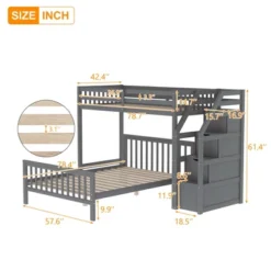 ModernLuxe Twin Over Full Loft Bed with Storage Staircase -Luxe Furniture Sale GUEST caa5c5d4 4cc0 449b ba46 47ad73376f79