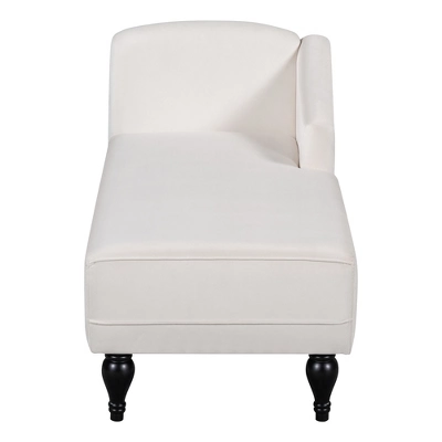 57.5" Vintage Velvet Chaise Lounge, Right Arm Facing Sleep Chaise Lounge With Solid Wood Legs - ModernLuxe 6 57.5" Vintage Velvet Chaise Lounge, Right Arm Facing Sleep Chaise Lounge With Solid Wood Legs - ModernLuxe - Image 4